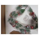 Christmas Garland with Pinecones, Red Berries and Lights 5ft Each 2pk