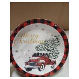 Sinmoe 400pcs Christmas Plates Cups Napkins and Plastic Silverware Set