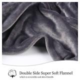 Electric Throw Heated Blanket, Super Silky Soft Cozy Flannel 50" x 60" Electric Blanket with 5 Fast Heating Levels & 4 Hours Auto Off, Heating Throw Blanket with ETL & FCC Certification, Dark Gray