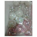 Christmas Tree Ball Ornaments 48pcs Pink White And Clear