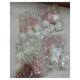 Christmas Tree Ball Ornaments 48pcs Pink White And Clear