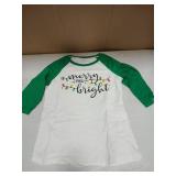 Merry and Bright Christmas 3/4 Sleeve Shirt Women