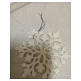 White Glitter Snowflake Ornaments