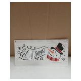 Let It Snow Wood Hanging Decor Snowman