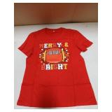 Merry and Bright Football Christmas Tshirt XL