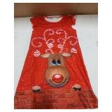 Girls Reindeer Dress Medium