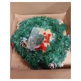 Artificial Christmas Wreath with Berries and Pinecones 18"