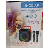 Karaoke Machine with 2 Wireless Microphones,Portable Karaoke Machine for Adults & Kids,Karaoke Microphone with PA System,Karaoke Speaker Supports for TWS,USB,FM,REC,AUX in,TF Card