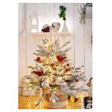 30 Pcs Snow Frosted Pine Branches 11.3 Inch Artificial Flocked Picks for Christmas Tree Filler, Snowy Stems Winter Spray Tree Sprigs for DIY Crafts Garland Wreath Holiday Decor