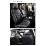 CocheFamilia Custom Fit RAV4 Car Seat Covers for Select Toyota RAV4 2019 2020 2021 2022 2023 2024 2025 LE,XLE,XLE Premium,Limited - Full Set,Leather(Black)