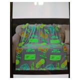 Gaming Glow In The Dark Premium Flannel Throw Blanket Gray 50 x 60in