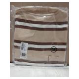 Evaless Striped Cardigan Sweater (Beige,White, Brown) Size XL