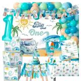 Surf Van Beach Theme First Birthday Party Set