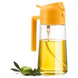 Glass Oil Dispenser with Orange Lid