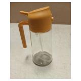 Glass Oil Dispenser with Orange Lid