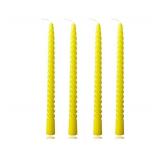 Yellow Spiral Taper Candles Set of 4