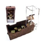 C4Labs Micro Travel Portable Dice Tower and Dice Vault | Fits Standard Seven Set of Dice (Walnut)