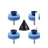 4PCS Lawn Mower Blade Sharpener, Double Layer Corundum Lawnmower Blade Sharpener with Blade Balancer, Universal Wear Resistant Mower Blade Sharpener for Any Power Drill Hand Drill