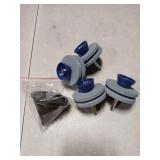 4PCS Lawn Mower Blade Sharpener, Double Layer Corundum Lawnmower Blade Sharpener with Blade Balancer, Universal Wear Resistant Mower Blade Sharpener for Any Power Drill Hand Drill