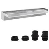 Waterfall Spillway Fountain 304 Stainless Steel Water Pool Fountain with Wider Water Flow Platform,Pool Waterfall for Outdoor Garden and Patio Decorations(35.5 Inch)