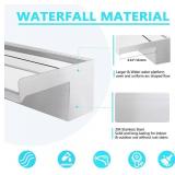Waterfall Spillway Fountain 304 Stainless Steel Water Pool Fountain with Wider Water Flow Platform,Pool Waterfall for Outdoor Garden and Patio Decorations(35.5 Inch)