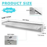 Waterfall Spillway Fountain 304 Stainless Steel Water Pool Fountain with Wider Water Flow Platform,Pool Waterfall for Outdoor Garden and Patio Decorations(35.5 Inch)