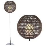 Retails for $158! JONATHAN Y JYL6507A Bea 61" Outdoor Woven Globe LED Floor Lamp, Bohemian, Transitional, Scandinavian, Modern, Contemporary, Modern, Office, Bedroom, Living Room, Family Room, Dining 