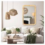 PERFNIQUE Rattan Mirror, 30