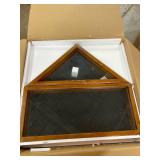 Large Burial Flag Display Case American Flag Solid Wood Display Case Fits a 5 X 9.5 Flag Folded Military Shadow Box Flag Display Case with Certificate Holder Walnut Finish
