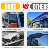 Window Visor for 2007-2015 Compass, Out-Channel Rain Guards Shields Vent Shade Deflector Wind Dark Smoke Ventshade Ventvisor 2008 2009 2010 2011 2012 2013, Tape-On Outside-Mount, 4PCS