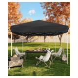 Garveelife 10x10 Pop Up Canopy Tent, Outdoor Tent with 3 Adjustable Height, Easy Set Up Canopy with 4 Sandbags & Carrying Bag for Camping, Parties,Outdoor Events - Black