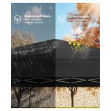 Garveelife 10x10 Pop Up Canopy Tent, Outdoor Tent with 3 Adjustable Height, Easy Set Up Canopy with 4 Sandbags & Carrying Bag for Camping, Parties,Outdoor Events - Black