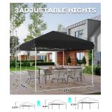 Garveelife 10x10 Pop Up Canopy Tent, Outdoor Tent with 3 Adjustable Height, Easy Set Up Canopy with 4 Sandbags & Carrying Bag for Camping, Parties,Outdoor Events - Black