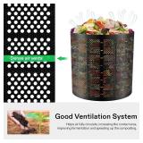 VIVOSUN 500 Gallon Outdoor Compost Bin, Expandable Composter, Easy to Setup & Large Capacity for Backyard, Lawn (Black with Gloves)