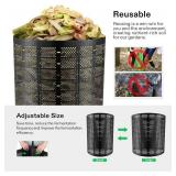 VIVOSUN 500 Gallon Outdoor Compost Bin, Expandable Composter, Easy to Setup & Large Capacity for Backyard, Lawn (Black with Gloves)