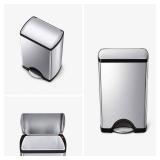 Retails for $130! simplehuman 38 Liter / 10 Gallon Rectangular Kitchen Step Trash Can, Brushed Stainless Steel