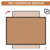 Board2by Cork Board Bulletin Board 46" x 32", Black Aluminium Framed 4x3 Corkboard, Office Board for Wall Cork, Large Wall Mounted Notice Pin Board with 18 Push Pins for School, Home & Office