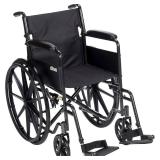 Retails for $131! Drive Medical Silver Sport 1 Wheelchair with Full Arms and Swing Away Removable Footrest