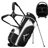 Lightweight Golf Stand Bag with 4-Way Full-Length Divider, Foldable Base & Dual Straps
