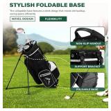 Lightweight Golf Stand Bag with 4-Way Full-Length Divider, Foldable Base & Dual Straps
