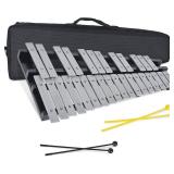 30 Notes Collapsible Glockenspiel Xylophone, Percussion Instrument Kit for Adult and Kid, Professional Bell Kit for Beginner, Includes 2 Mallets and Carrying Bag