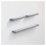 Floating Wall Shelves Set of 2 or 3, MDF Wood. For Living Room, Bedroom, or Bathroom. Display Books, Plants, and Decor. (Cement Gray, 24