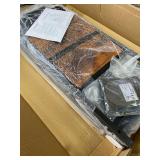 21.8"W Nightstand with Charging Station & LED Lights, Bedside Table with 4 Fabric Drawers, Night Table with Safety Netting Open Wood Shelf Storage for Bedroom, Table with WoodTop, Rustic Brown