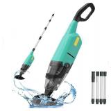 Cordless Pool Vacuum Cleaner for Above Ground Pool & In Ground Rechargeable Pool Vacuum Cleaner - 90 Mins Runtime, Spa Vacuum for Hot Tub- Fast 3H Charge (Green)