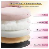 EnHomee Vanity Chair with Wheels, Pink Desk Chair with Back, Small Office Chair Armless for Makeup Room, Bedroom, Home Office