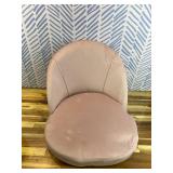 EnHomee Vanity Chair with Wheels, Pink Desk Chair with Back, Small Office Chair Armless for Makeup Room, Bedroom, Home Office