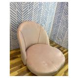EnHomee Vanity Chair with Wheels, Pink Desk Chair with Back, Small Office Chair Armless for Makeup Room, Bedroom, Home Office