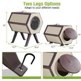 GUTINNEEN Outdoor Cat House, Heated and Insulated Cat Shelter for Winter, Weatherproof Cat Condo with Adjustable Temperature and Time, Feral Cat Patio with Escape Door (1 Set)