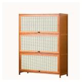 Retails for $311! Shoe Cabinet Entrance Rattan Shoe Storage Cupboard, Enclosed Shoe Cupboard, Black 3/5 Tier Shoe Storage, Shoe Cabinet for Living Room, Hallway