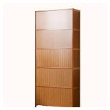 Retails for $311! Shoe Cabinet Entrance Rattan Shoe Storage Cupboard, Enclosed Shoe Cupboard, Black 3/5 Tier Shoe Storage, Shoe Cabinet for Living Room, Hallway